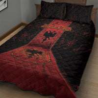 Albania Quilt Bed Set Black Double Headed Eagle - Wonder Print Shop