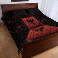 Albania Quilt Bed Set Black Double Headed Eagle - Wonder Print Shop