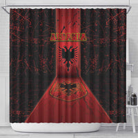 Albania Shower Curtain Black Double Headed Eagle - Wonder Print Shop