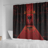 Albania Shower Curtain Black Double Headed Eagle - Wonder Print Shop