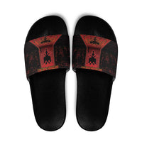 Albania Slide Sandals Black Double Headed Eagle - Wonder Print Shop