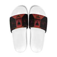 Albania Slide Sandals Black Double Headed Eagle - Wonder Print Shop