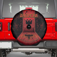 Albania Spare Tire Cover Black Double Headed Eagle - Wonder Print Shop