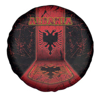 Albania Spare Tire Cover Black Double Headed Eagle - Wonder Print Shop