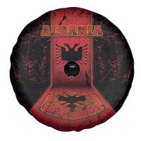 Albania Spare Tire Cover Black Double Headed Eagle - Wonder Print Shop