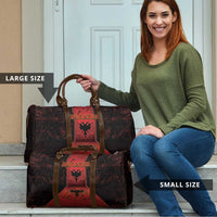 Albania Travel Bag Black Double Headed Eagle - Wonder Print Shop