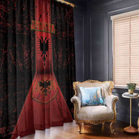 Albania Window Curtain Black Double Headed Eagle - Wonder Print Shop