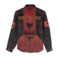Personalized Albania Women Casual Shirt Black Double Headed Eagle - Wonder Print Shop