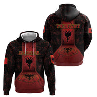Personalized Albania Zip Hoodie Black Double Headed Eagle - Wonder Print Shop