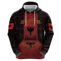 Personalized Albania Zip Hoodie Black Double Headed Eagle - Wonder Print Shop
