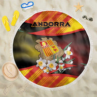 Andorra Beach Blanket The Grandalla Flowers With Symbol - Wonder Print Shop