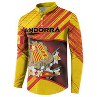 Personalized Andorra Button Sweatshirt The Grandalla Flowers With Symbol - Wonder Print Shop