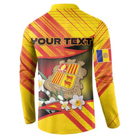 Personalized Andorra Button Sweatshirt The Grandalla Flowers With Symbol - Wonder Print Shop