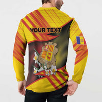 Personalized Andorra Button Sweatshirt The Grandalla Flowers With Symbol - Wonder Print Shop