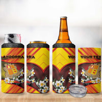 Personalized Andorra 4 in 1 Can Cooler Tumbler The Grandalla Flowers With Symbol - Wonder Print Shop