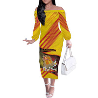 Personalized Andorra Family Matching Off The Shoulder Long Sleeve Dress and Hawaiian Shirt The Grandalla Flowers With Symbol - Wonder Print Shop