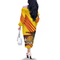 Personalized Andorra Family Matching Off The Shoulder Long Sleeve Dress and Hawaiian Shirt The Grandalla Flowers With Symbol - Wonder Print Shop