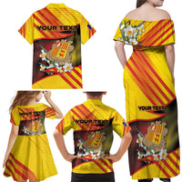 Personalized Andorra Family Matching Off Shoulder Maxi Dress and Hawaiian Shirt The Grandalla Flowers With Symbol - Wonder Print Shop