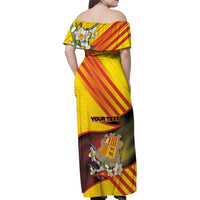 Personalized Andorra Family Matching Off Shoulder Maxi Dress and Hawaiian Shirt The Grandalla Flowers With Symbol - Wonder Print Shop