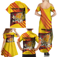 Personalized Andorra Family Matching Summer Maxi Dress and Hawaiian Shirt The Grandalla Flowers With Symbol - Wonder Print Shop