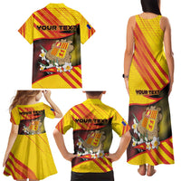 Personalized Andorra Family Matching Tank Maxi Dress and Hawaiian Shirt The Grandalla Flowers With Symbol - Wonder Print Shop