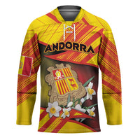 Personalized Andorra Hockey Jersey The Grandalla Flowers With Symbol - Wonder Print Shop