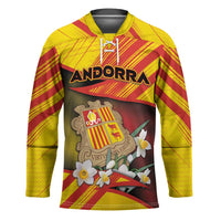 Personalized Andorra Hockey Jersey The Grandalla Flowers With Symbol - Wonder Print Shop