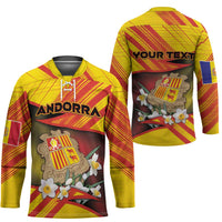 Personalized Andorra Hockey Jersey The Grandalla Flowers With Symbol - Wonder Print Shop