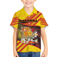 Personalized Andorra Kid Hawaiian Shirt The Grandalla Flowers With Symbol - Wonder Print Shop