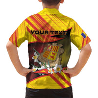 Personalized Andorra Kid Hawaiian Shirt The Grandalla Flowers With Symbol - Wonder Print Shop