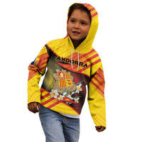 Personalized Andorra Kid Hoodie The Grandalla Flowers With Symbol - Wonder Print Shop