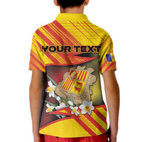 Personalized Andorra Kid Polo Shirt The Grandalla Flowers With Symbol - Wonder Print Shop