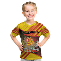Personalized Andorra Kid T Shirt The Grandalla Flowers With Symbol - Wonder Print Shop