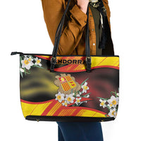 Andorra Leather Tote Bag The Grandalla Flowers With Symbol - Wonder Print Shop