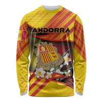 Personalized Andorra Long Sleeve Shirt The Grandalla Flowers With Symbol - Wonder Print Shop