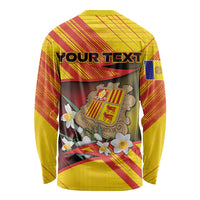 Personalized Andorra Long Sleeve Shirt The Grandalla Flowers With Symbol - Wonder Print Shop