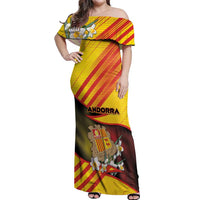 Personalized Andorra Off Shoulder Maxi Dress The Grandalla Flowers With Symbol - Wonder Print Shop