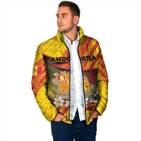 Personalized Andorra Padded Jacket The Grandalla Flowers With Symbol - Wonder Print Shop