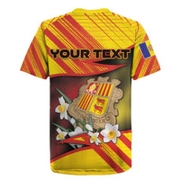 Personalized Andorra Rugby Jersey The Grandalla Flowers With Symbol - Wonder Print Shop