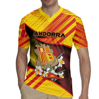 Personalized Andorra Rugby Jersey The Grandalla Flowers With Symbol - Wonder Print Shop
