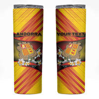 Personalized Andorra Skinny Tumbler The Grandalla Flowers With Symbol - Wonder Print Shop