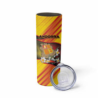 Personalized Andorra Skinny Tumbler The Grandalla Flowers With Symbol - Wonder Print Shop