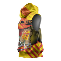 Personalized Andorra Sleeveless Hoodie The Grandalla Flowers With Symbol - Wonder Print Shop