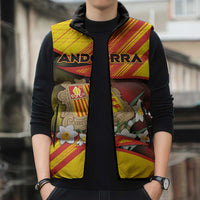 Personalized Andorra Sleeveless Puffer Jacket The Grandalla Flowers With Symbol - Wonder Print Shop