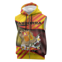 Personalized Andorra Sleeveless Zip Hoodie The Grandalla Flowers With Symbol - Wonder Print Shop