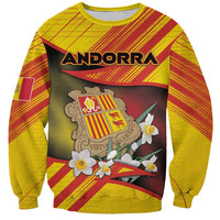 Personalized Andorra Sweatshirt The Grandalla Flowers With Symbol - Wonder Print Shop