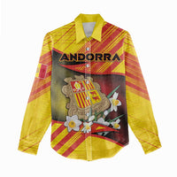Personalized Andorra Women Casual Shirt The Grandalla Flowers With Symbol - Wonder Print Shop