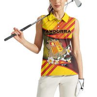 Personalized Andorra Women Sleeveless Polo Shirt The Grandalla Flowers With Symbol - Wonder Print Shop