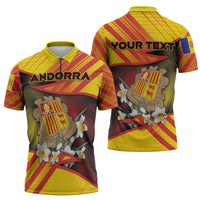 Personalized Andorra Zipper Polo Shirt The Grandalla Flowers With Symbol - Wonder Print Shop