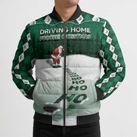 Golf Christmas Bomber Puffer Jacket Driving Home Fooore Xmas - Wonder Print Shop